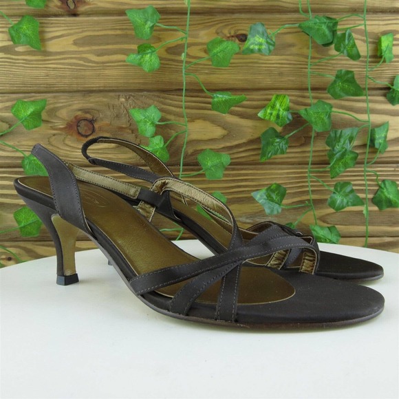 Talbots Women Strappy Shoes Brown Synthetic Slip On Size 8.5 Medium (B, M) - Picture 3 of 9